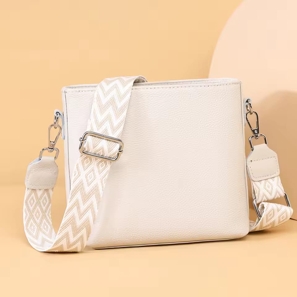 Genuine leather trendy crossbody bag