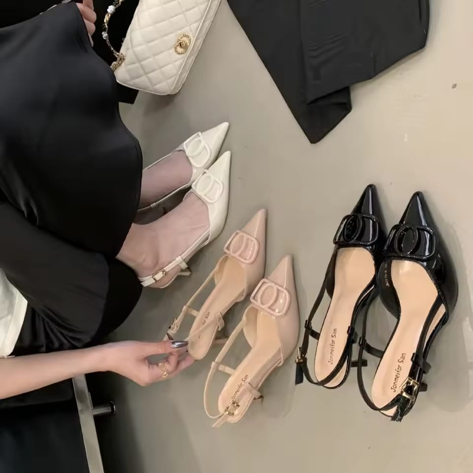 High Heels Women's Patent Leather Work Shoes