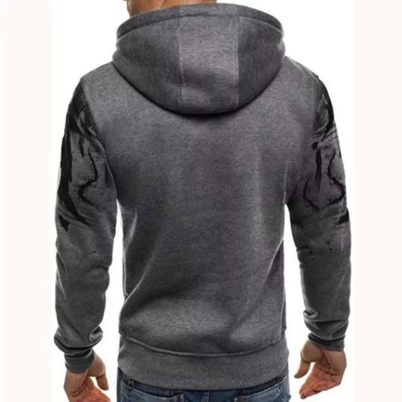 Autumn Winter Men Camouflage Hoodie + Pant 2 Piece Set Sports Wear