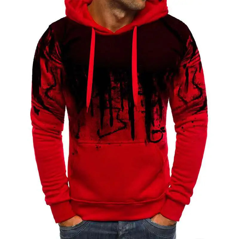 Autumn Winter Men Camouflage Hoodie + Pant 2 Piece Set Sports Wear