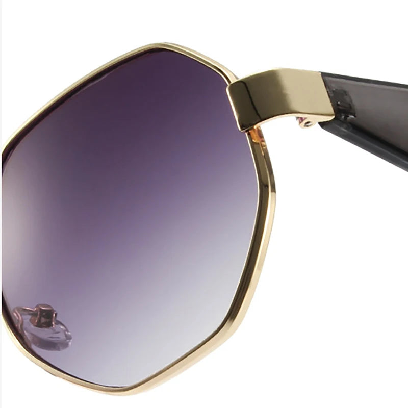 New Retro Sunglasses Women Fashion Polygonal Metal Frame
