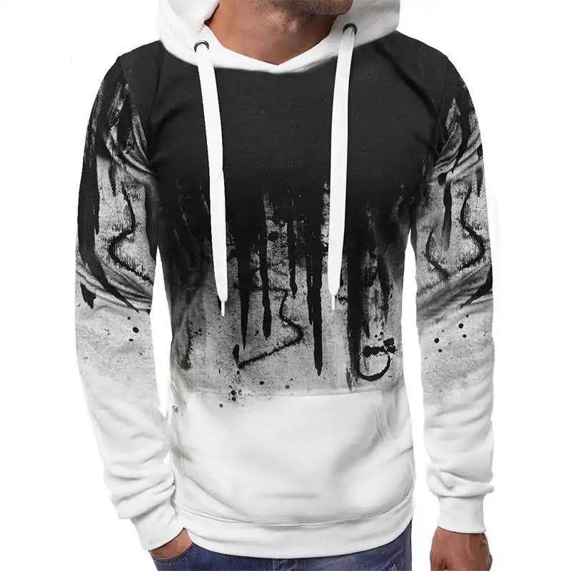 Autumn Winter Men Camouflage Hoodie + Pant 2 Piece Set Sports Wear