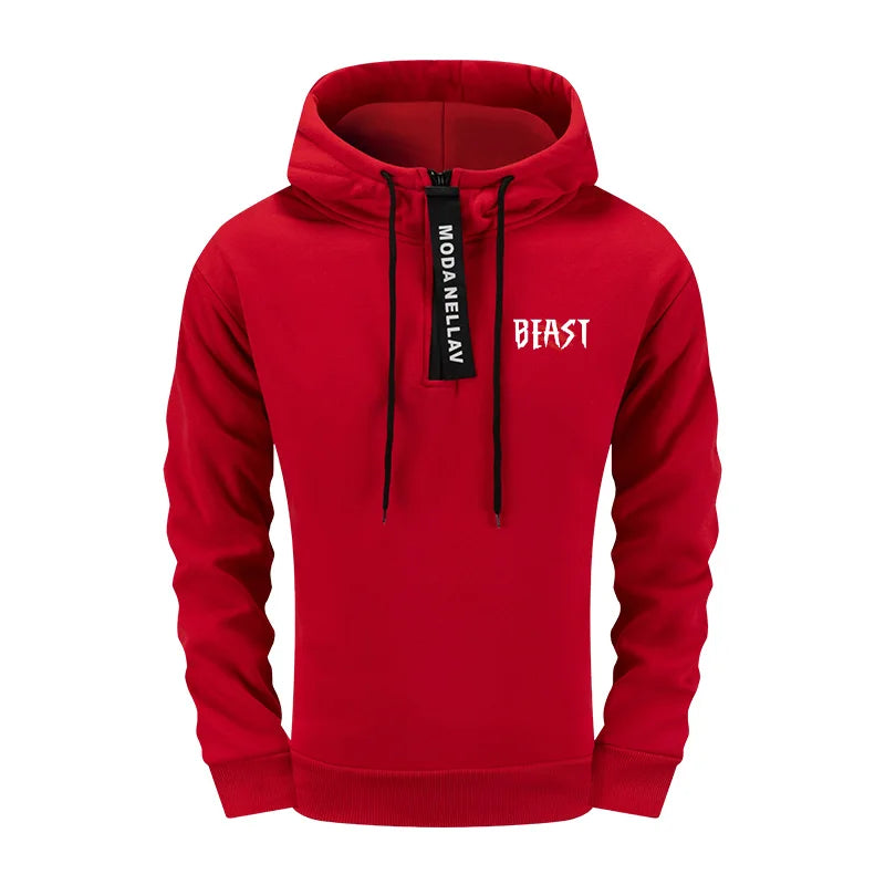 Mens Streetwear 2 Piece Set 2025 New Half Zip Hoodie and Joggers Tracksuit