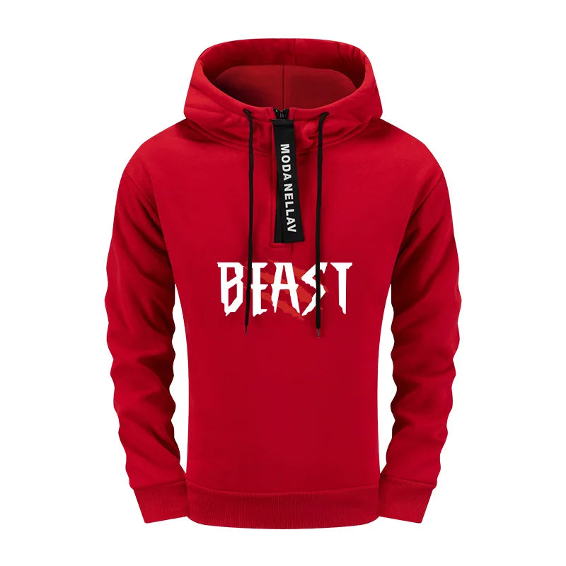 Mens Streetwear 2 Piece Set 2025 New Half Zip Hoodie and Joggers Tracksuit
