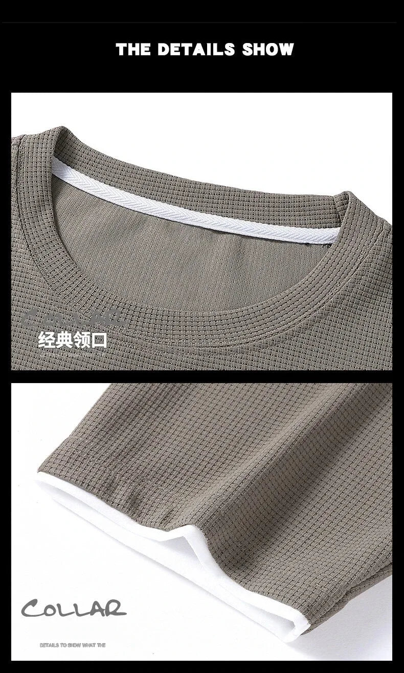 Mens Sports Suit Fashion Short Sleeve Tracksuit Summer