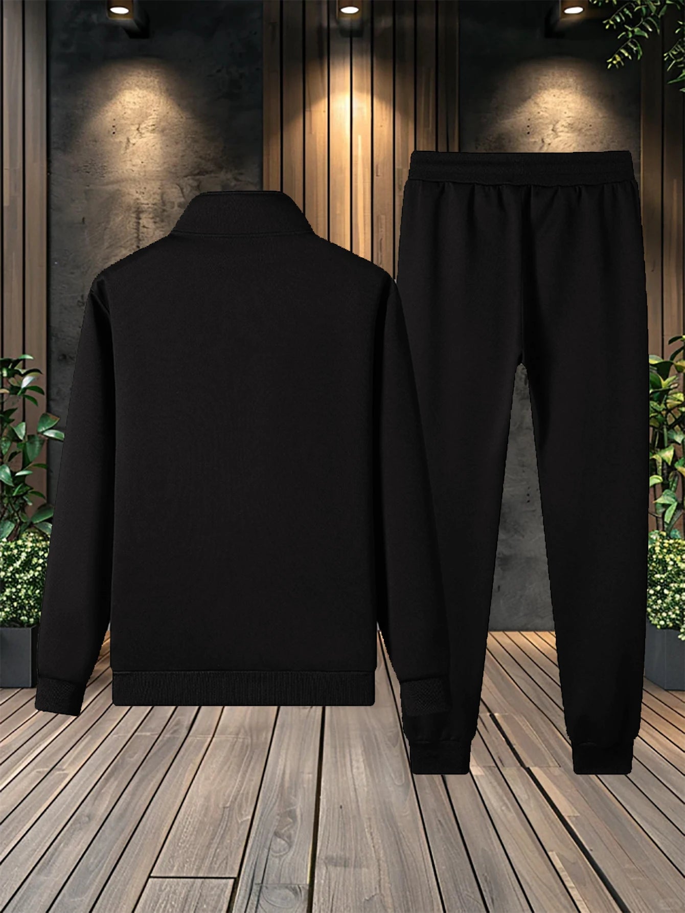 Autumn sportswear set Men's trendy stand-up collar cardigan jacket