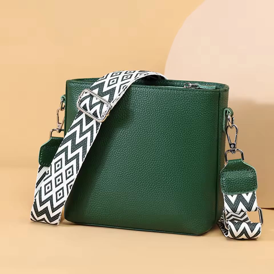 Genuine leather trendy crossbody bag
