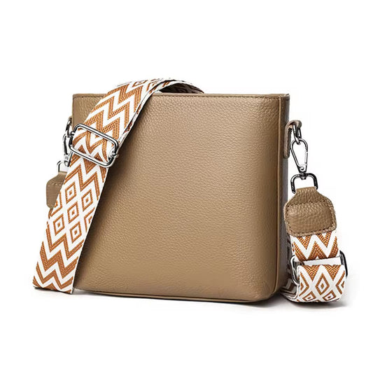 Genuine leather trendy crossbody bag