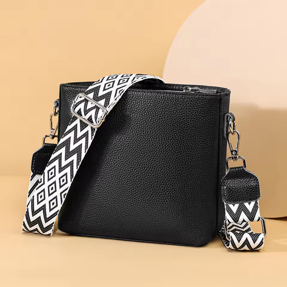 Genuine leather trendy crossbody bag